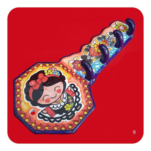 Imagen 10 de 10 de Porta Llaves De Talavera Poblana Perchero Color 27 Cm Prl
