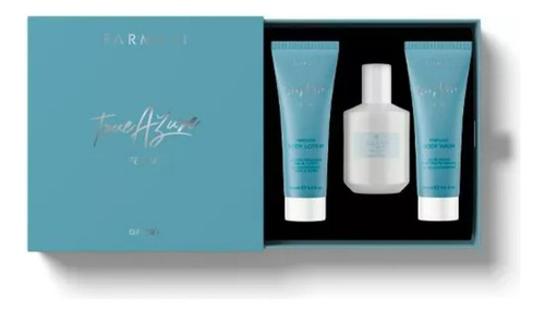 Set Perfum/body Wash/after Shav True Azure Farmasi Caballero