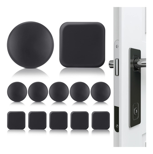 De 12 Tapon Puerta Protector Pared Para Negro Silicona 2