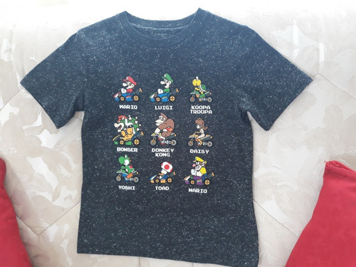 Franela Niño Mario Kart Nintendo Talla 7 Importada! Algodon!