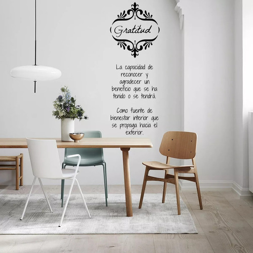 Vinil Decorativo Para Pared Frases Letras Gratitud...