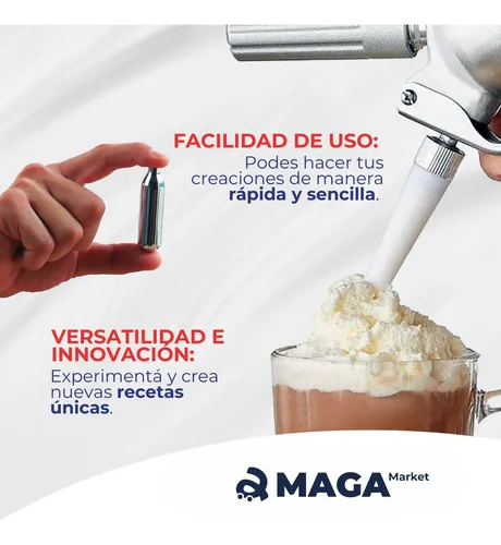 Cremera Sifón Pro 500ml Aluminio + 10 Capsulas N20 Universal