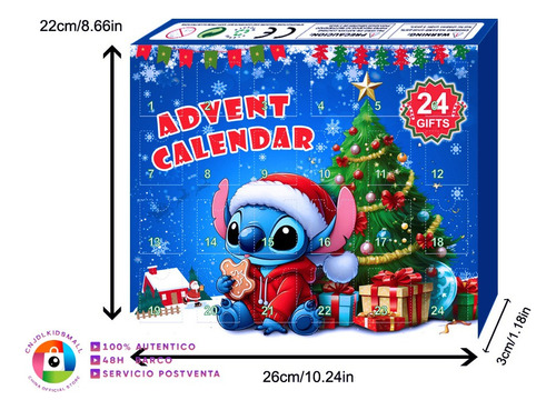 Xv Caja Para Calendarios Adviento Navideños Stitch, 24 Un