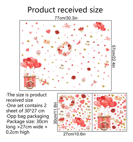 Cc Pegatinas Cristal Para El Día San Valentín, Pegatinas
