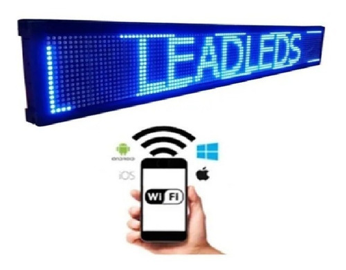 Imagen 1 de 10 de Letrero Led Programable Por Wifi Pasamensajes 500 Caracteres