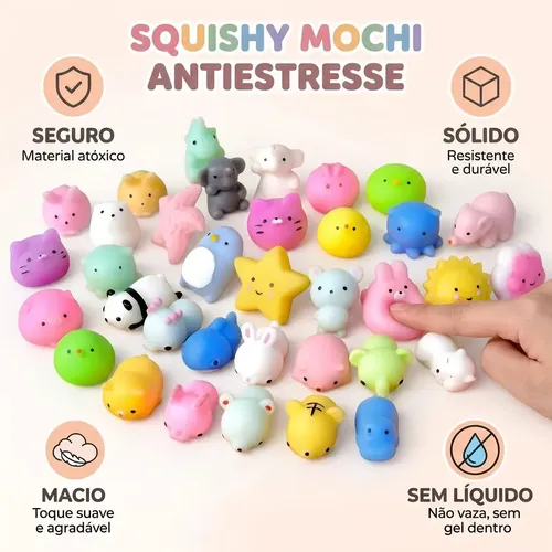 Kit 10 Squishy Mochi Bichinhos Macios De Apertar Antiestresse Brinquedo Sensorial Relaxante Criativo Para Crianças E Adultos Diversão Garantida Tendência Popular TikTok Brasiliana Tech