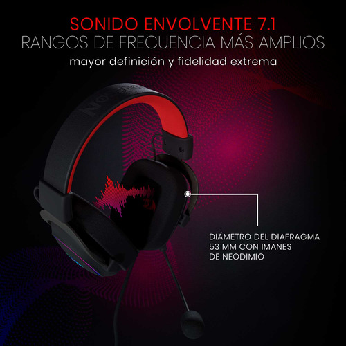 Fone De Ouvido Gamer Redragon Zeus X H510-rgb Preto Com Luz Preto