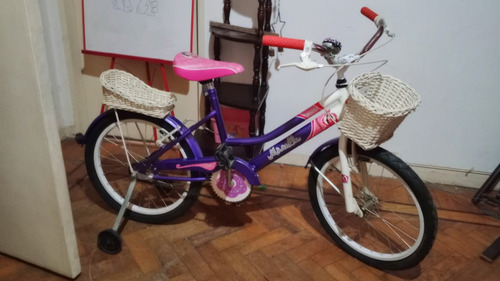 Bicicleta Rodado 20, Con Canasta Delantero Y Canasto Trasero
