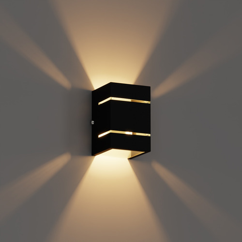 Arandela Externa Luminária 2 Frisos 2 Fachos Cor Marrom Alumínio Mf115 + Led G9 Branco Quente 5w Mega Forte Iluminação