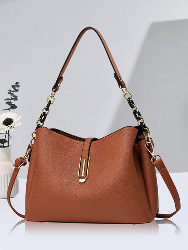 Bolso De Mujer De Color Liso, Bandolera Casual Simple