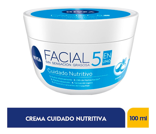 Crema Facial Nivea Cuidado Nutritivo 5 En 1 X 100ml