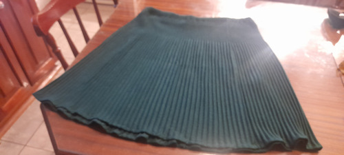 Pollera Plisada Tejida Verde Ingles T Xl (Usado)