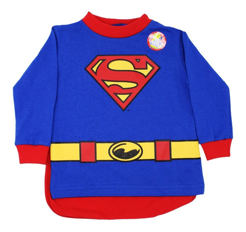 Imagen 7 de 9 de Pijama Superman Bebé Niño 3 Pzs Sudadera Pants Capa Disfraz