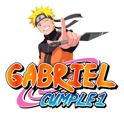Logo Digital Naruto Shippuden Saludo Personalizado