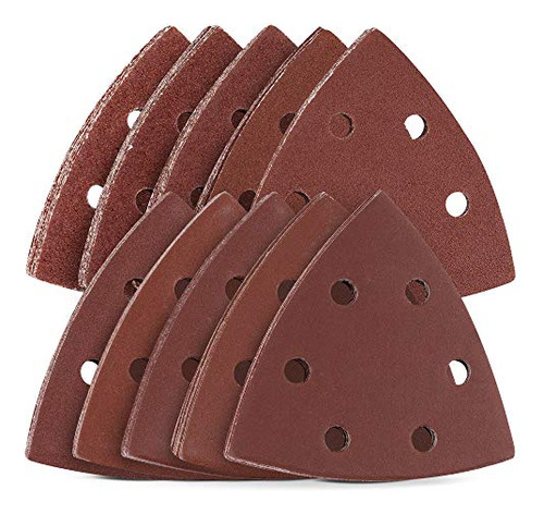 Triangular Sanding Pads For 3-1/2  Multitool - 100 Piec...