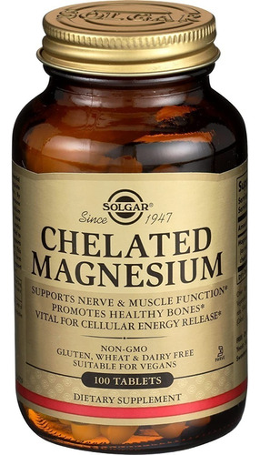 Chelated Magnesium 100tabletas, Magnesio Quelado Now,