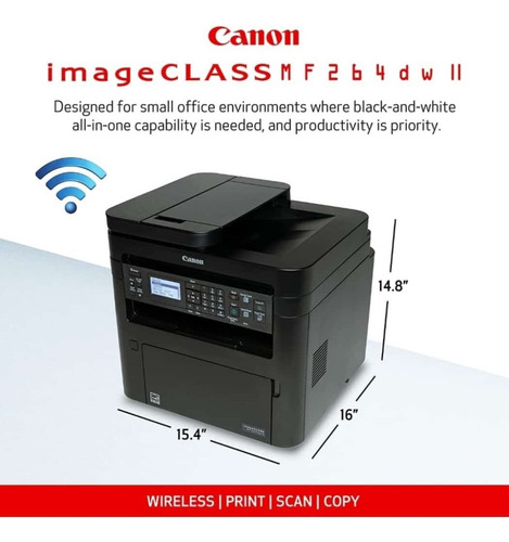 Imagen 2 de 6 de Fotocopiadora, Impresora, Escáner, Wifi Duplex Canon Mf264dw
