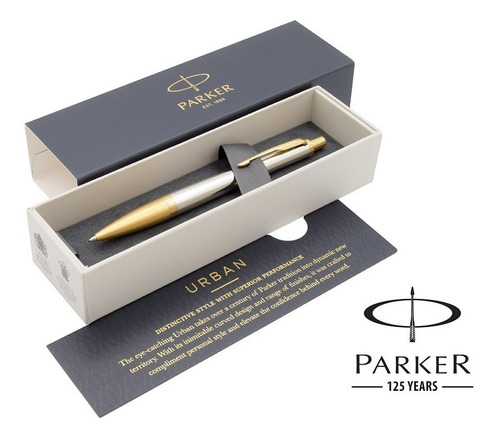 Nuevo Bolígrafo Parker Urban Plata/dorado Est.y Bolsa Regalo