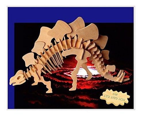 Puzzle 3d Stegosaurio De Madera