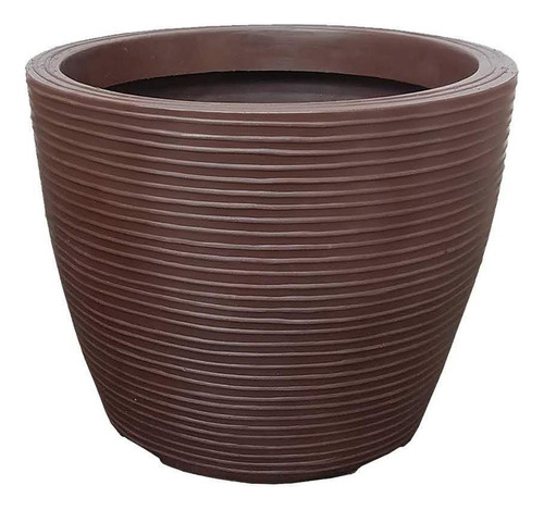 Vaso Planta Pilão Redondo Polietileno 30x40 Marrom Chocolate