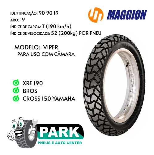 Pneu 90/90-19 Viper Maggion C/c Bros 150 160 Crosser Xre 190