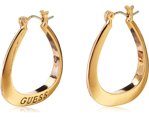 Pendientes De Aro Pequeños Con Logotipo Ovalado Dorado Guess