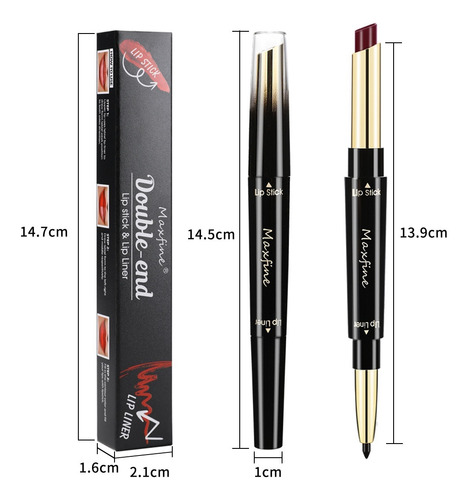 Barra De Labios Antiadherente 2 En 1 Lipstick Lip Liner