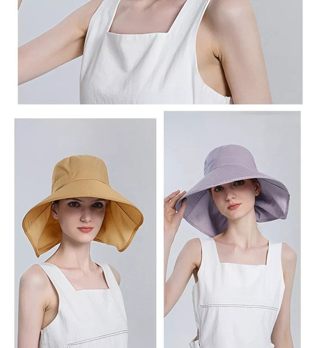 Sombrero De Sol De Ala Grande Para Mujer Con Protección Uv