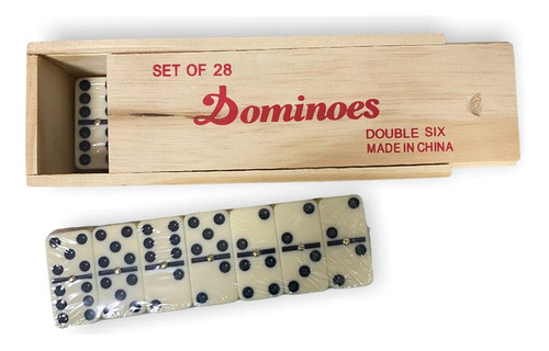 Juego De Domino En Caja De Madera 28 Piezas