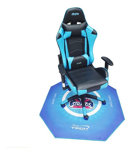 Imagen 2 de 6 de Alfombra Gamer Stratos Njoytech 120x120 Para Sillas Gamer