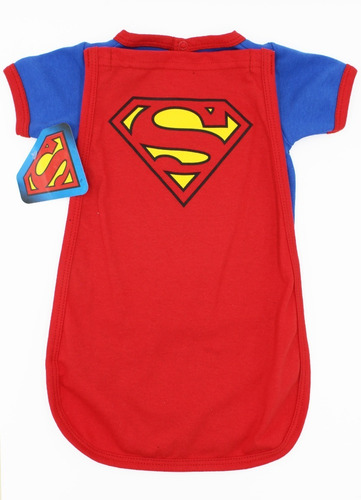 Imagen 9 de 9 de Pañalero Bebe Ropa Dc Comic Superman Musculos Capa Set 2 Pzs