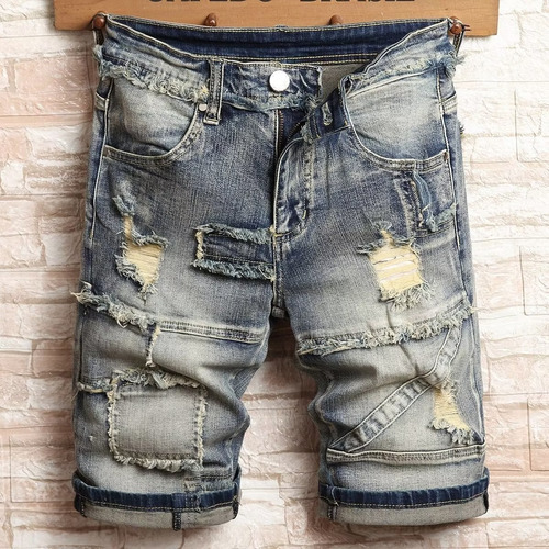 Pantalones Cortos De Mezclilla Para Hombre, Modernos, Ajusta