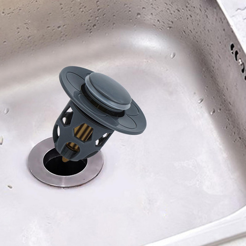 Fregadero De Baño Universal, Tapón De Drenaje, Gris 1pc