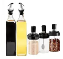 Comprar Set De Dispensador De Aceite Y Condimenteros Especieros X5