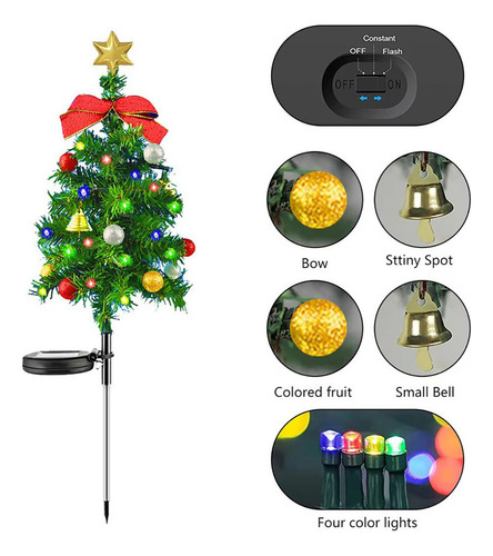 Luces Decorativas Solares Led For Árbol De Navidad 2 Piezas
