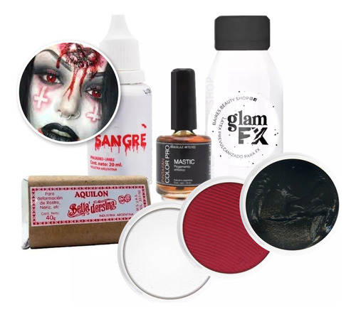 Kit Maquillaje Fx Halloween Terror Heridas Latex Sangre