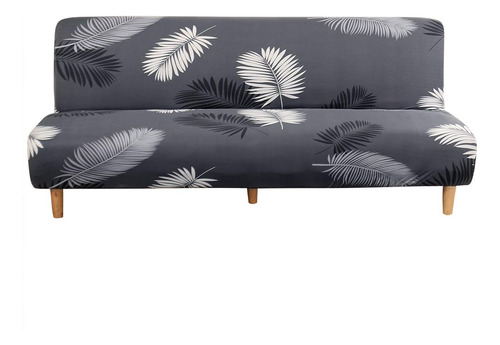 Funda Elástica Sofá Cama Sin Brazos, Estampado De Hoj...