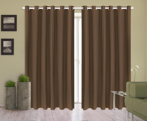 Cortina Corta Luz 4,00m X 2,70m 100% Blackout Pvc Tabaco