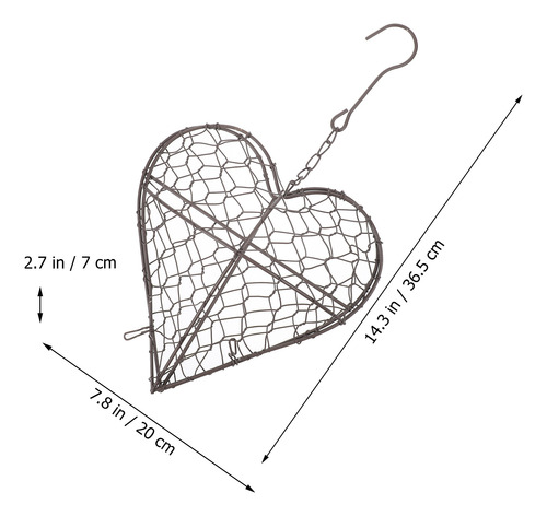 Corona Plana En Forma De Cesta Colgante En Forma De Corazón