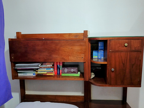 Cama 1 Plaza Con Cajones Bauleras Y Mesas De Luz (no Envío) Marrón Madera (Usado)