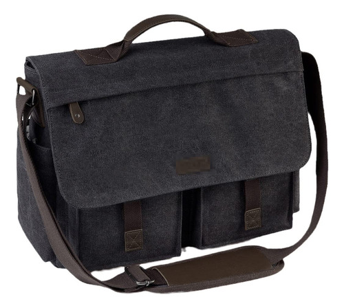 Men Women Messenger Bag Vintage Water Resistant Waxed Canvas 17'' Laptop Briefcase Padded Shoulder Bag