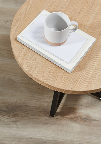 Mesa Ratona Living Auxiliar Redonda Madera - Hancock 50 Color Marrón claro