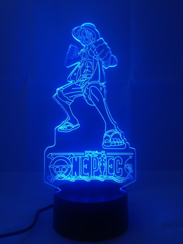 Lampara Ilusión 3d Luffy One Peace