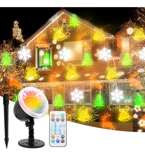 Movimiento De Navidad Led Luces De Copo De Nieve Proyector N