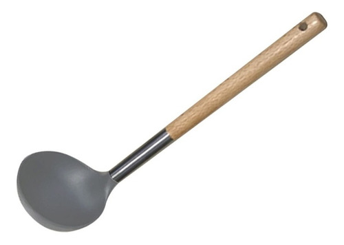 Cucharon Hudson De Cocina Con Mango De Madera Color Gris