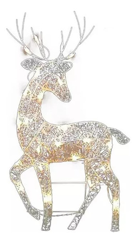 Juego De 3 Adornos Navideños Con Ciervos Iluminados Con