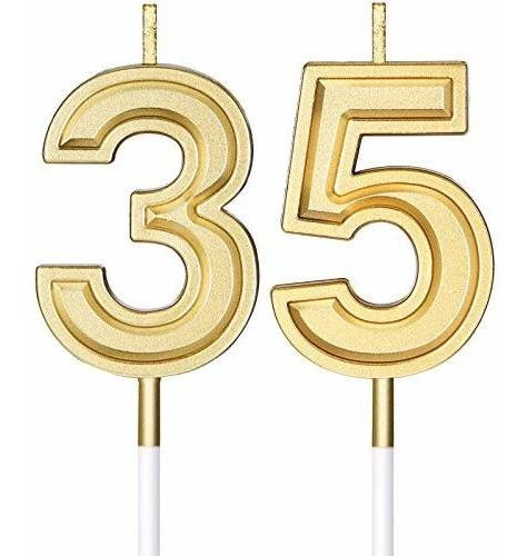 Velas De 35 Cumpleaños, Velas Con Números Para Tartas, Velas