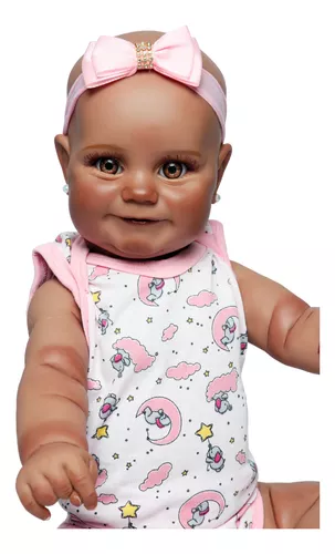 Boneca Bebê Reborn Negra Sophia 52cm Realista - Mundo Kids