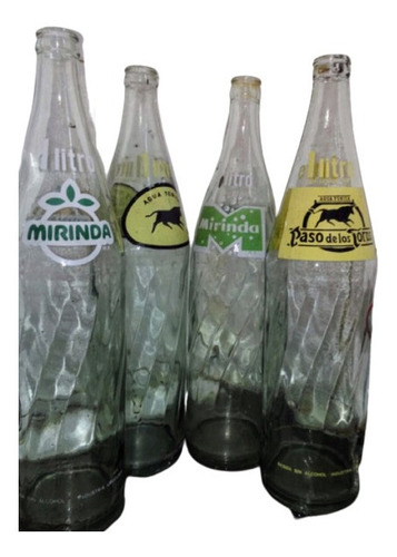 Botellas Vidrio 1lt Logo Pintado  Hay Diferentes Refrescos
