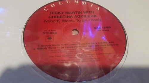 Ricky Martin C Aguilera Nobody Wants To Be Lonely Vinilo Max